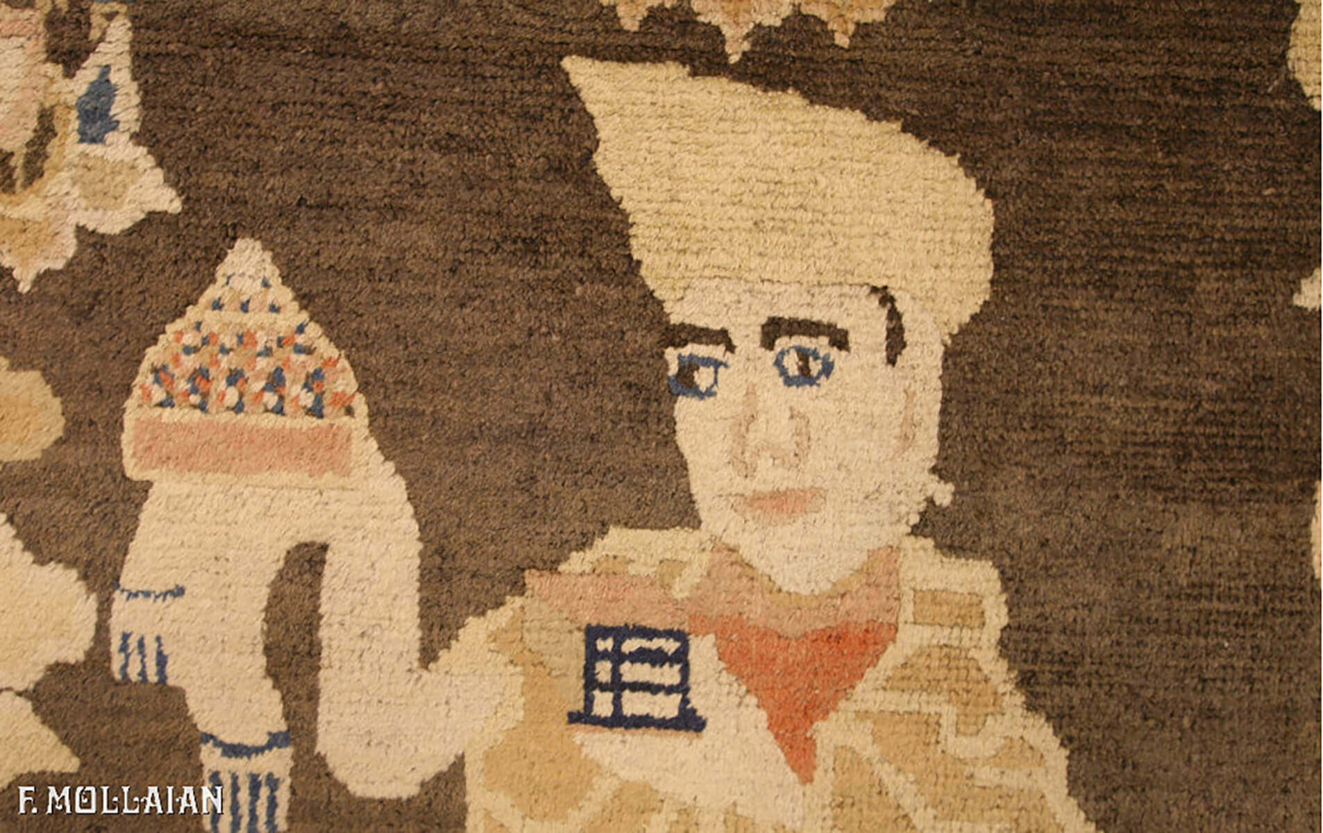 Tappeto Antico cinese Ningxia pittorico (figurativo) con motivi simbolici n°:23024947